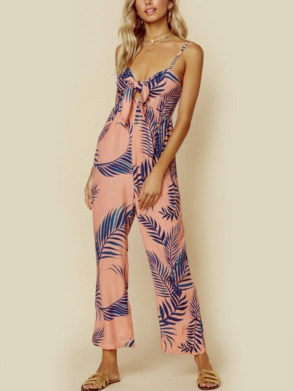 Cleobella Parker Jumpsuit Coral Tropical Wide Leg Size S